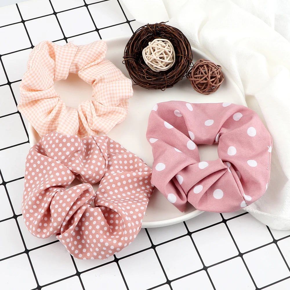 Set de 3 Scrunchies Estampados – Estilo Coreano para Peinados Elegantes