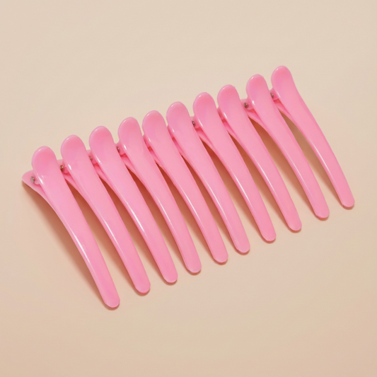 Pacote com 10 Presilhas de Cabelo de Plástico em Formato de Bico de Pato | Presilhas Antiderrapantes para Estilizar e Prender Cabelos Grossos