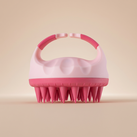 Escova de Massagem Capilar de Silicone – Estimula o Couro Cabeludo e Ativa o Crescimento