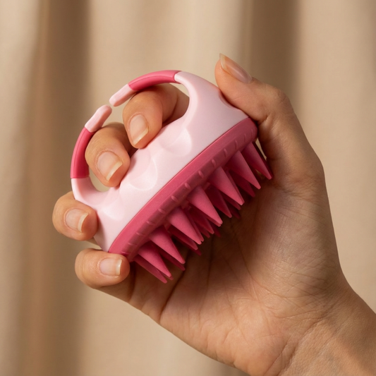 Escova de Massagem Capilar de Silicone – Estimula o Couro Cabeludo e Ativa o Crescimento