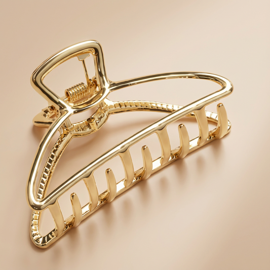 Pinza Geométrica Dorada – Accesorio Elegante para el Cabello