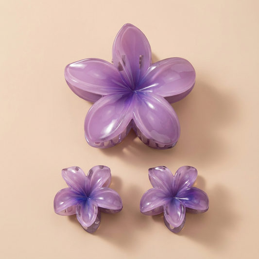 Pack de 3 Pinzas Florales en Degradé – Accesorios para Peinados y Cola de Caballo