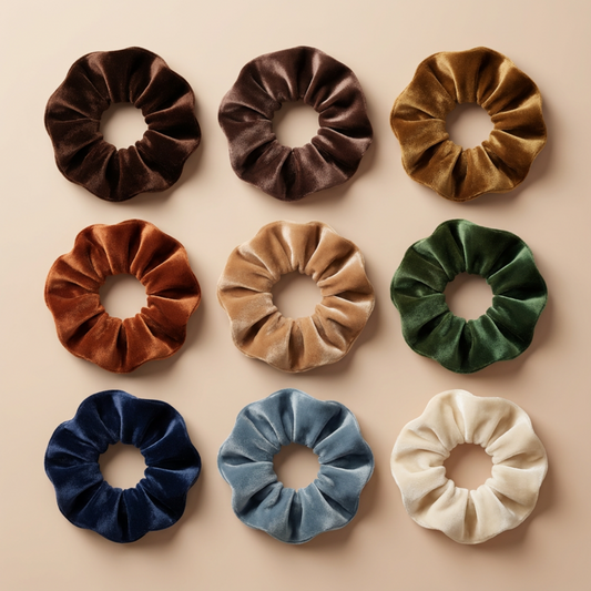 Pack de 6 Scrunchies de Terciopelo – Estampado Leopardo y Colores Neón